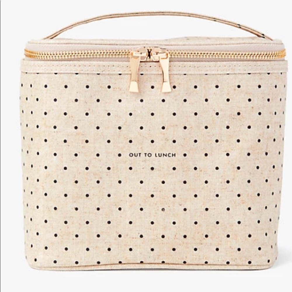 Kate Spade out to lunch polka dot canvas tote
